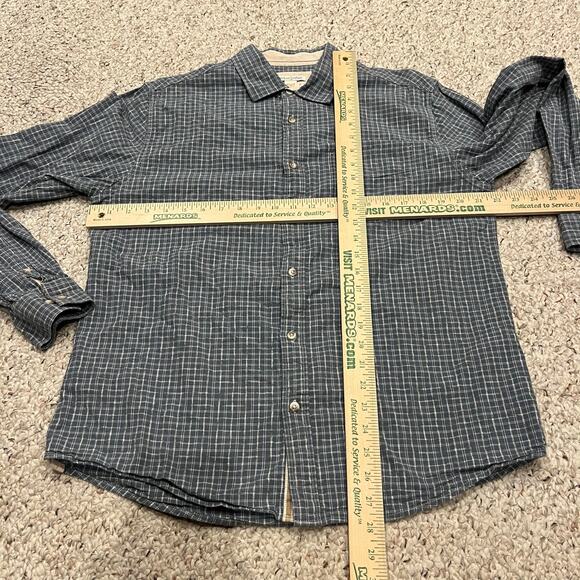 Carbon2Cobalt Men's Textured Button Down Shirt Sz M Cotton Blue Outdoor - Picture 3 of 5